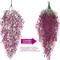 4-Pack Artificial Hanging Vines – Faux Greenery with Plastic Flowers, Indoor & Outdoor Wall Décor, Ferns for Bedroom, Living Room, Spring & Valentine’s Day (Fuchsia)